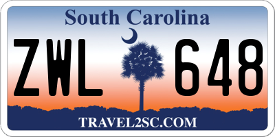 SC license plate ZWL648