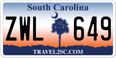 SC license plate ZWL649