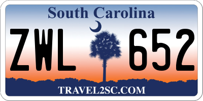 SC license plate ZWL652