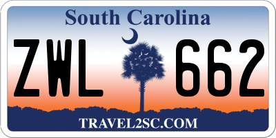 SC license plate ZWL662