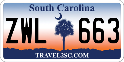 SC license plate ZWL663