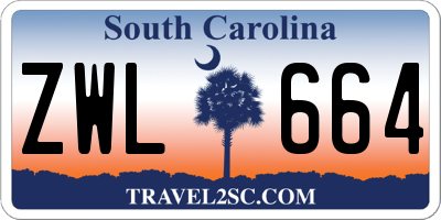 SC license plate ZWL664