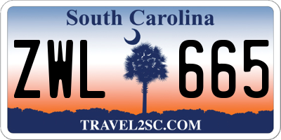 SC license plate ZWL665