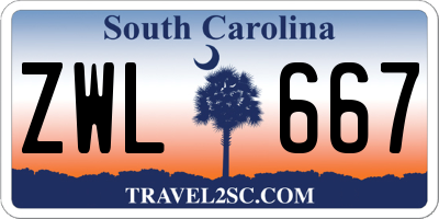 SC license plate ZWL667