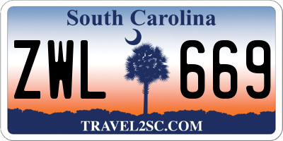 SC license plate ZWL669
