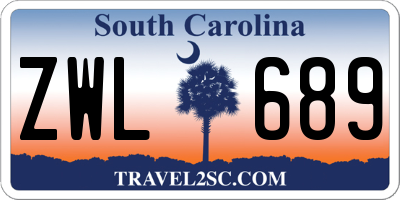 SC license plate ZWL689