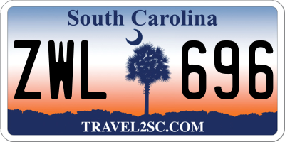 SC license plate ZWL696