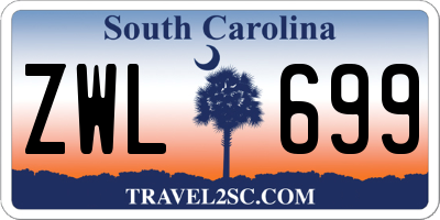 SC license plate ZWL699