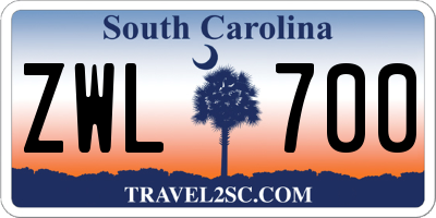 SC license plate ZWL700