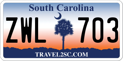 SC license plate ZWL703