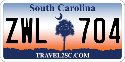 SC license plate ZWL704