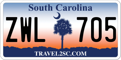 SC license plate ZWL705