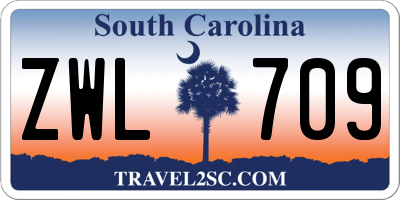 SC license plate ZWL709