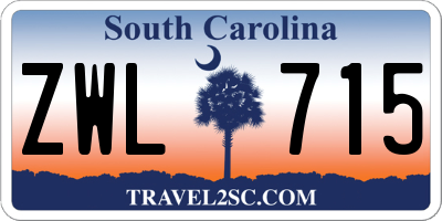 SC license plate ZWL715