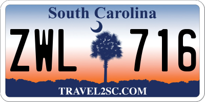 SC license plate ZWL716