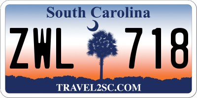 SC license plate ZWL718