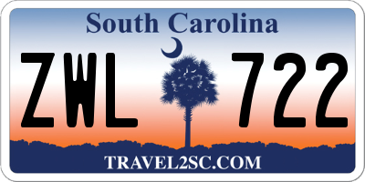 SC license plate ZWL722
