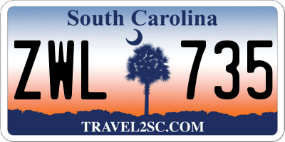 SC license plate ZWL735