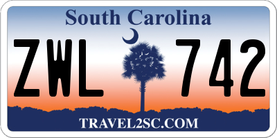 SC license plate ZWL742