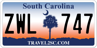 SC license plate ZWL747