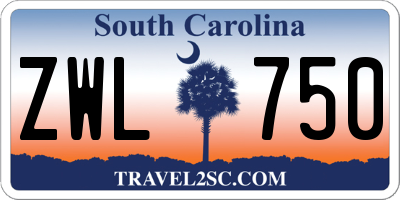 SC license plate ZWL750