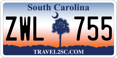 SC license plate ZWL755