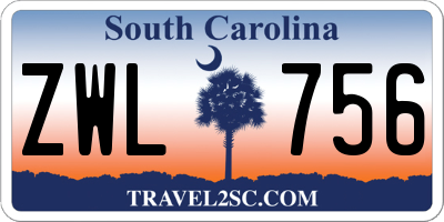SC license plate ZWL756