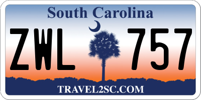 SC license plate ZWL757