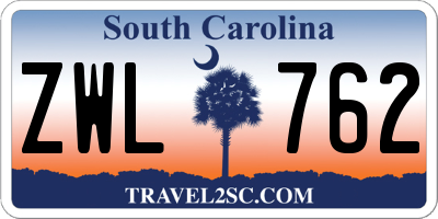 SC license plate ZWL762