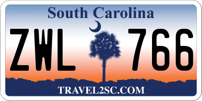 SC license plate ZWL766
