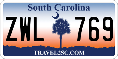 SC license plate ZWL769