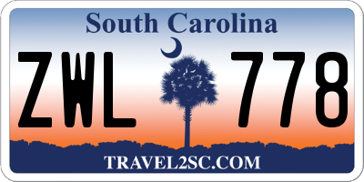 SC license plate ZWL778