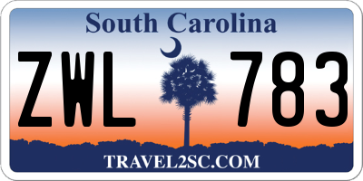 SC license plate ZWL783