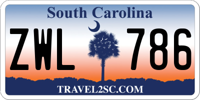 SC license plate ZWL786