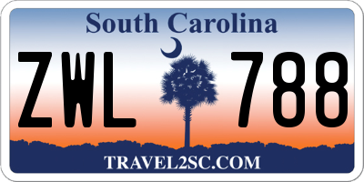 SC license plate ZWL788
