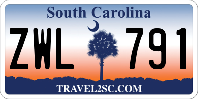 SC license plate ZWL791