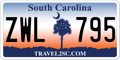 SC license plate ZWL795