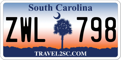 SC license plate ZWL798