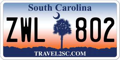 SC license plate ZWL802