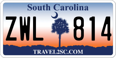 SC license plate ZWL814
