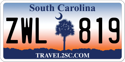 SC license plate ZWL819