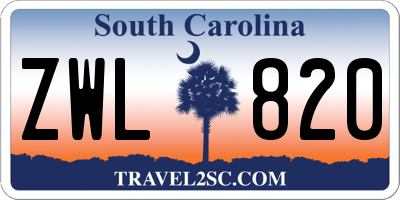 SC license plate ZWL820