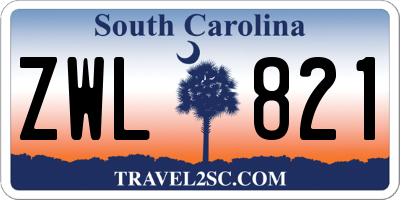 SC license plate ZWL821