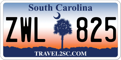 SC license plate ZWL825
