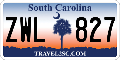 SC license plate ZWL827
