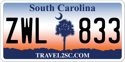 SC license plate ZWL833