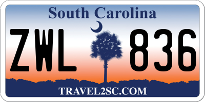 SC license plate ZWL836