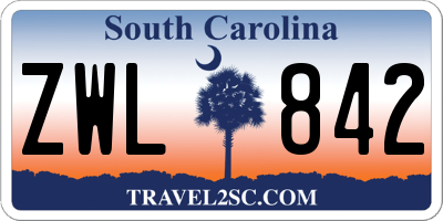 SC license plate ZWL842