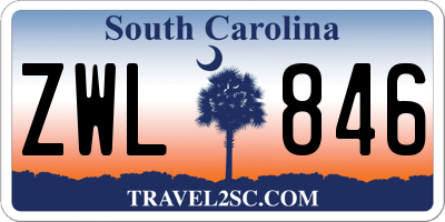 SC license plate ZWL846