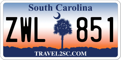 SC license plate ZWL851